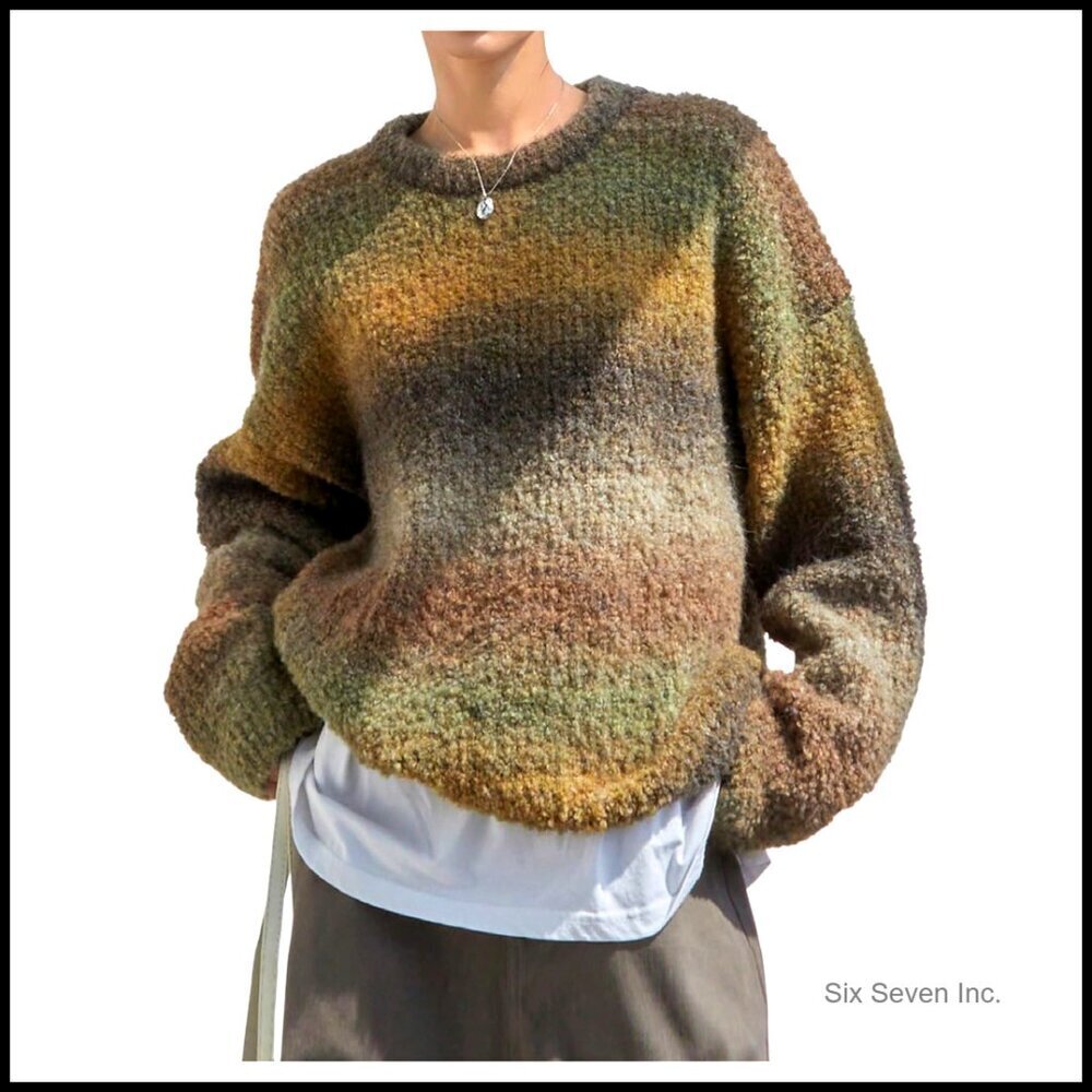 Vintage Long Sleeve Sweater Oversized Pullover Knitted Cozy Winter Festival Wear